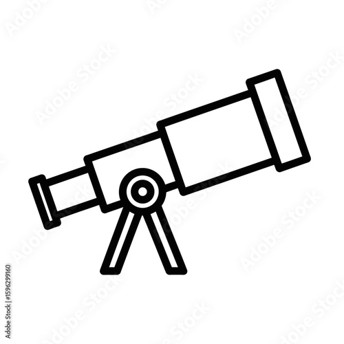Telescope Icon Design for Astronomy Exploration  