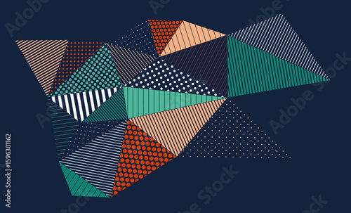 Abstract vector background low poly triangles style, polygonal geometric wallpaper dynamic art, artistic pattern composition.