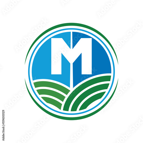 M Letter With Agriculture Firm Logo