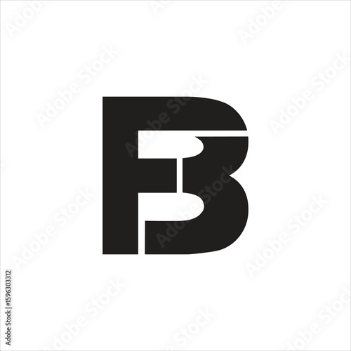 Initial BF or FB logo monogram vector template.