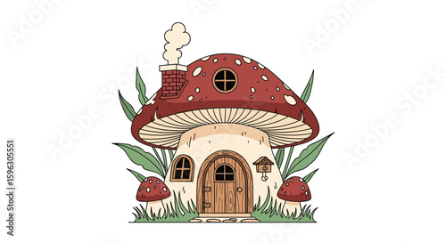 Enchanting mushroom house forest dwelling with whimsical charm and natural beauty