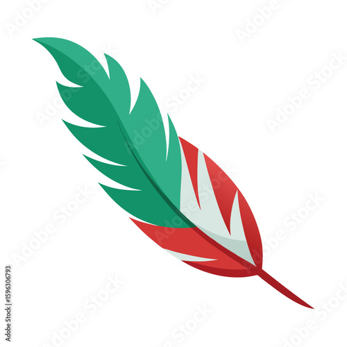 Christmas Feather Vector Illustration ? Cartoon, Clipart and Line Art Design 1.eps