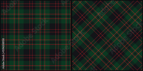 Tartan plaid pattern vector graphic. Seamless check plaid texture background for dress, skirt, scarf, throw, jacket, fabric, cloth, blanket. Scottish retro style.