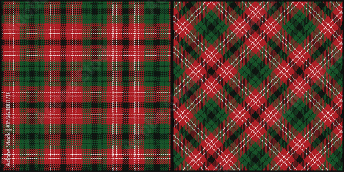 Tartan plaid pattern vector graphic. Seamless check plaid texture background for dress, skirt, scarf, throw, jacket, fabric, cloth, blanket. Scottish retro style.