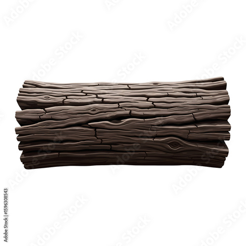 Brown Wooden Log Realistic Timber Texture Rustic Nature Element Isolated Transparent PNG Image