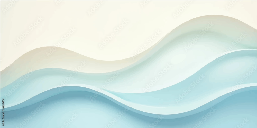 Obraz premium Abstract blue wave design with flowing lines and a light, swirling pattern