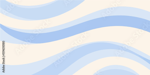Canvastavla Abstract winter sky with clouds and waves, a cold blue background with a white p