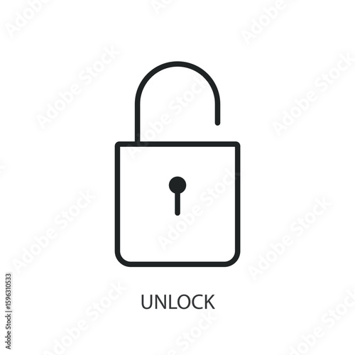 Unlock thin line vector icons.