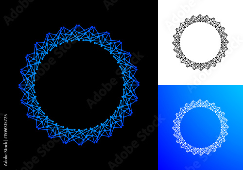 vector icon logo of interconnected molecules circles