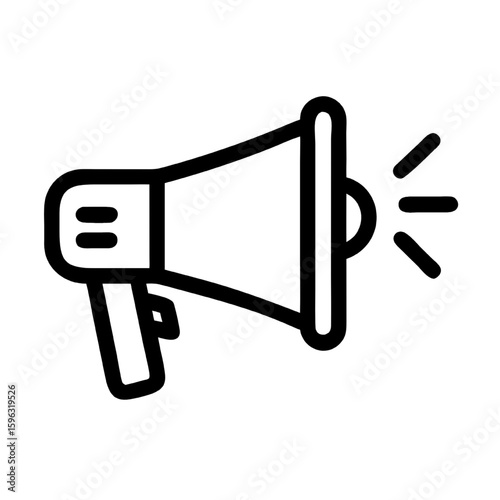 Megaphone Icon Communication, Announcement, and Advocacy Symbol, Minimalist Vector Style