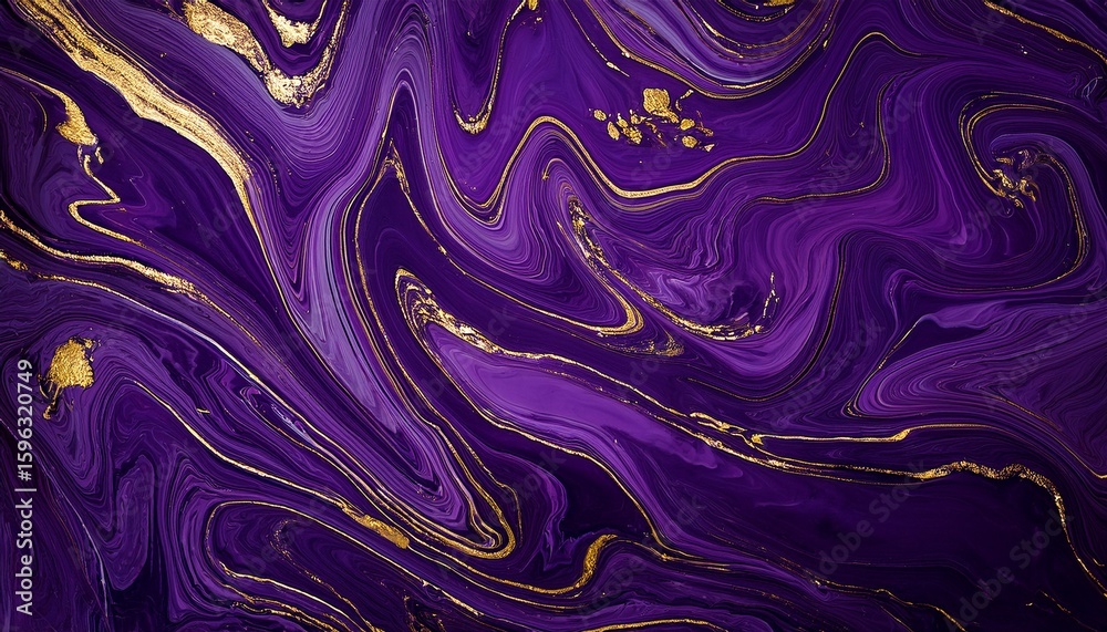 Fototapeta premium abstract dark purple marble texture with gold splashes violet luxury background