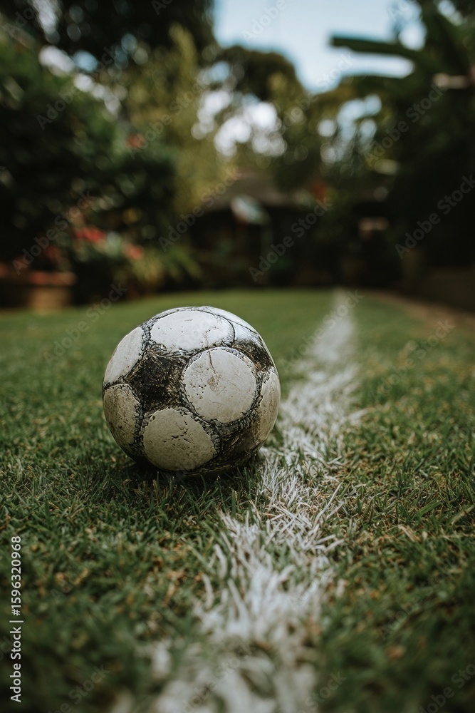 Fototapeta premium soccer ball on the grass