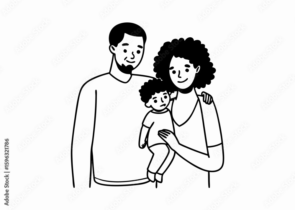 Father mother's and childrens vector silhouette Father mother's and childrens vector silhouette