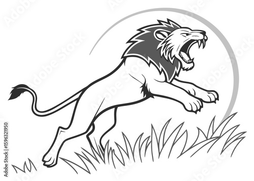 Angry lion vector 
