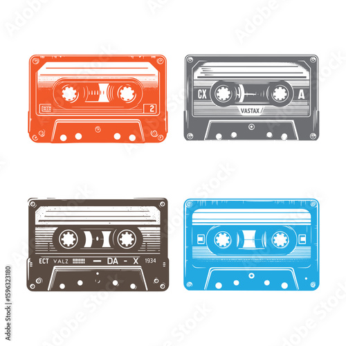 Cassette Tape Retro Vintage Mixtape icon symbol.