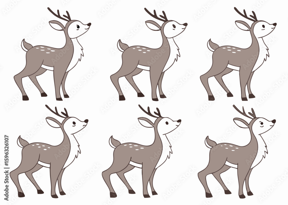 Fototapeta premium deer vector set