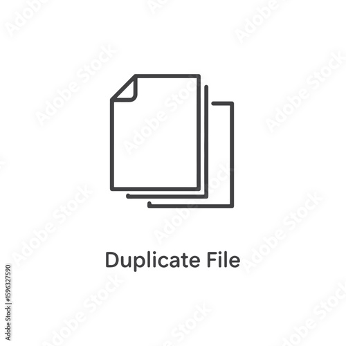Vector art of duplicate file icon with stacked documents