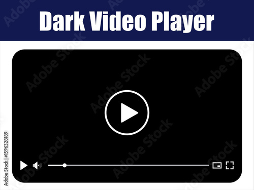 Dark Mode Video Player UI with Playback Animation. Elegant dark-themed video player interface showcasing animated playback progress and control interactions.