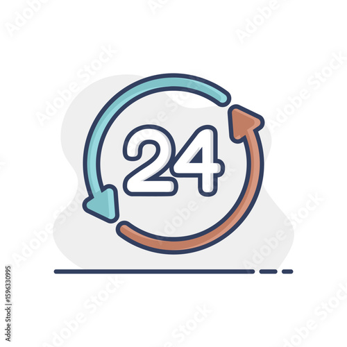 Service twenty four hours vector icon