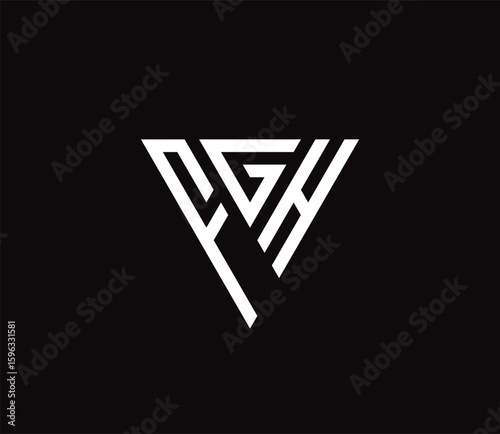 Modern geometric logo design featuring stylized white letters 