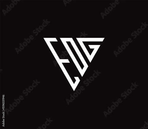 Modern geometric logo design featuring stylized white letters 