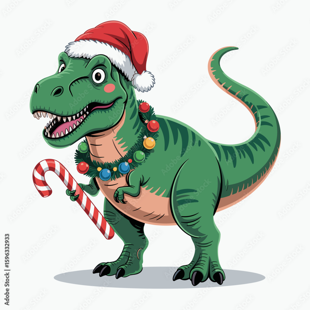 Fototapeta premium Christmas Dinosaur