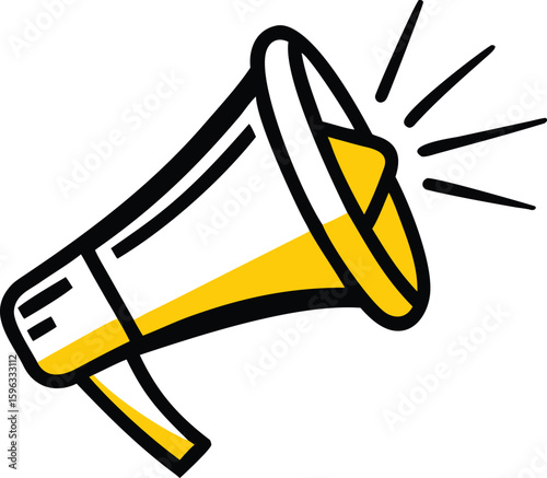 Hand drawn megaphone Vector announcing loudly