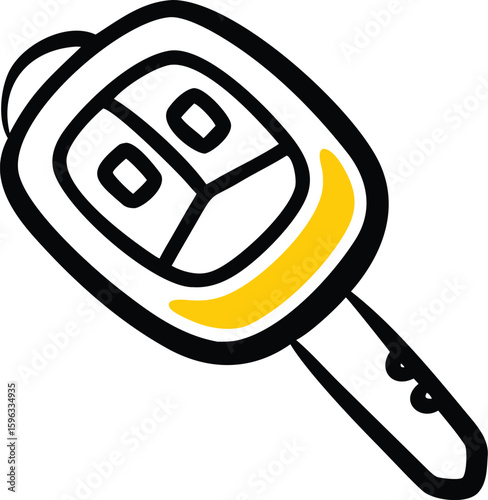 Car Remote Key Icon on transparent background