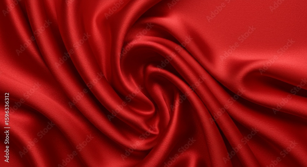 Obraz premium Red Satin Fabric Swirls - Elegant Smooth Texture