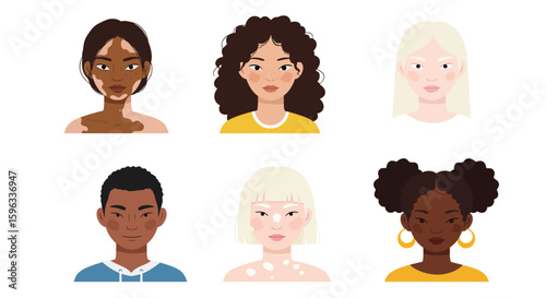 Inclusive Representation of Different People Portraits Vector