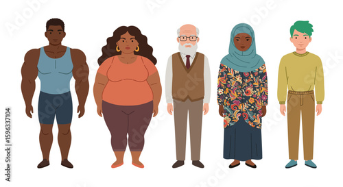 Inclusive Representation of Different People Vector Art
