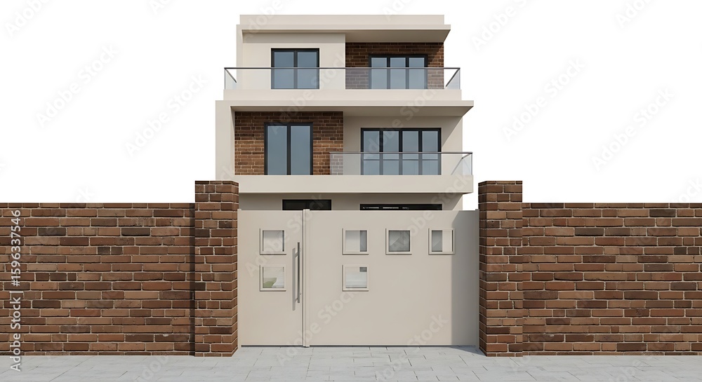 Fototapeta premium Modern house architecture design exterior building home facade residence property estate