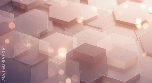 Abstract Geometric Hexagon Pattern with Soft Lighting and Bokeh