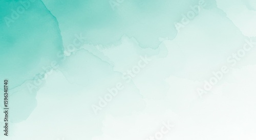 Abstract Watercolor Texture in Teal and White