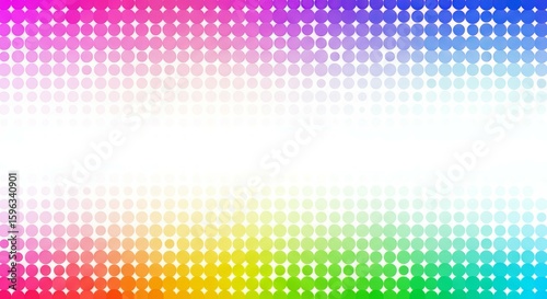 Colorful Dot Pattern on White Background with Rainbow Gradient