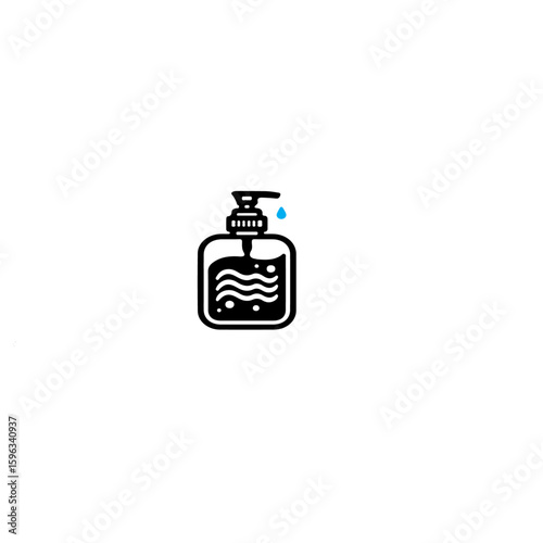 A simple black and white icon showing dental floss and a tooth outline shape