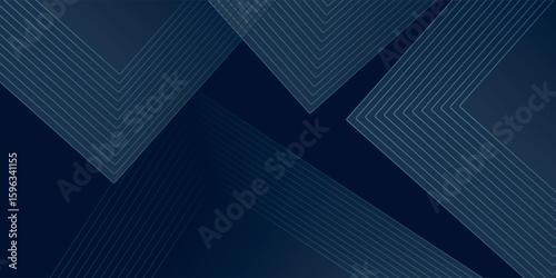 PrintDark blue abstract background. Glowing triangle geometric lines overlapping. Modern shiny blue lines pattern. Futuristic technology concept. Vector illustration  VECTOR EPS10