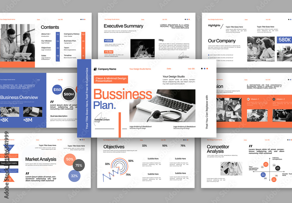 Business Plan Template Layout Stock Template | Adobe Stock