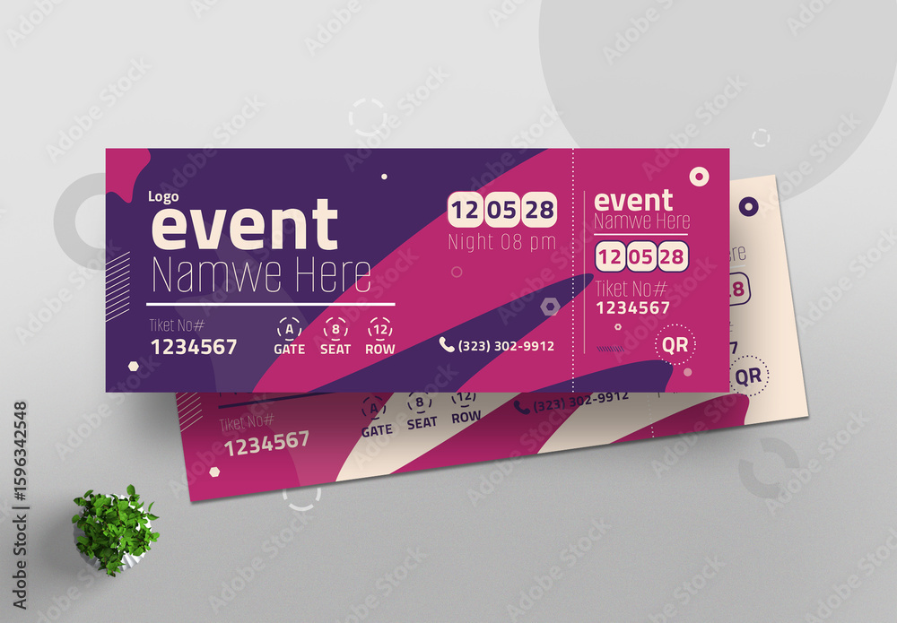 Editable Event Ticket Template Layout Stock Template | Adobe Stock