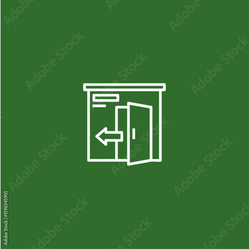 Exit icon logo flat vector design