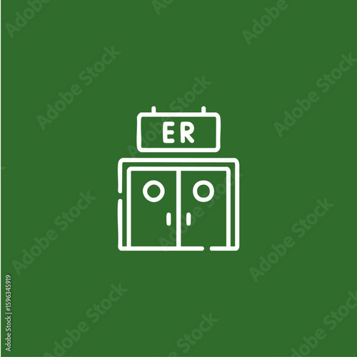 Emergency Room icon logo flat vector design