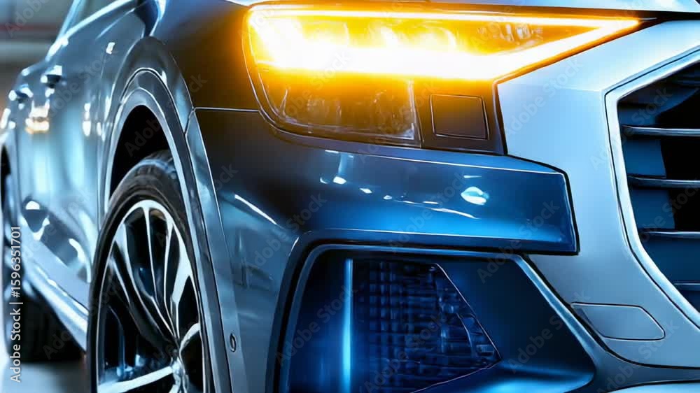 Sleek, modern car front end