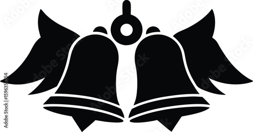 angelic twin bell vector icon.