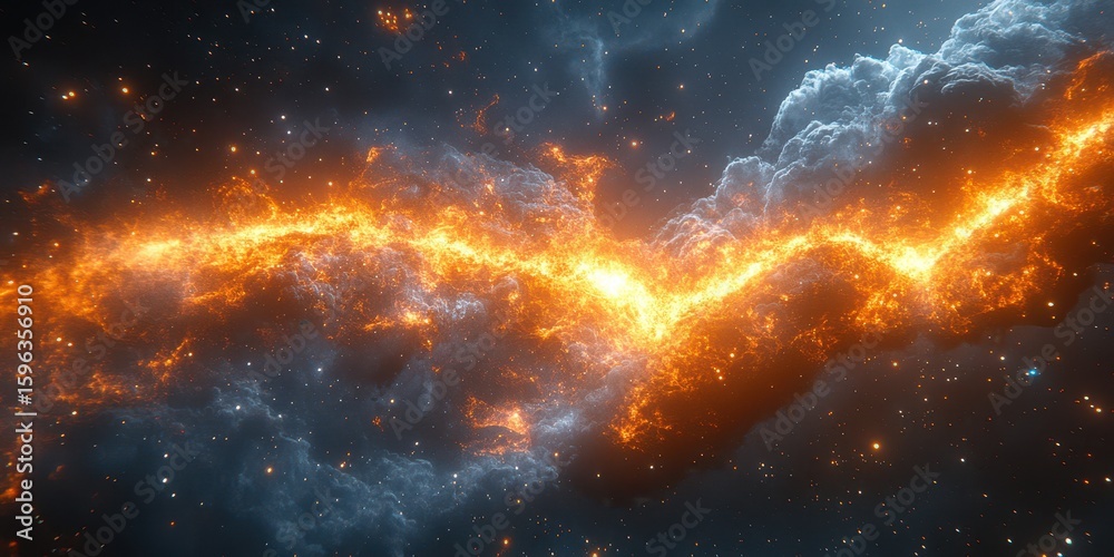 Obraz premium Cosmic explosion illuminates the night sky with vibrant colors in a distant galaxy