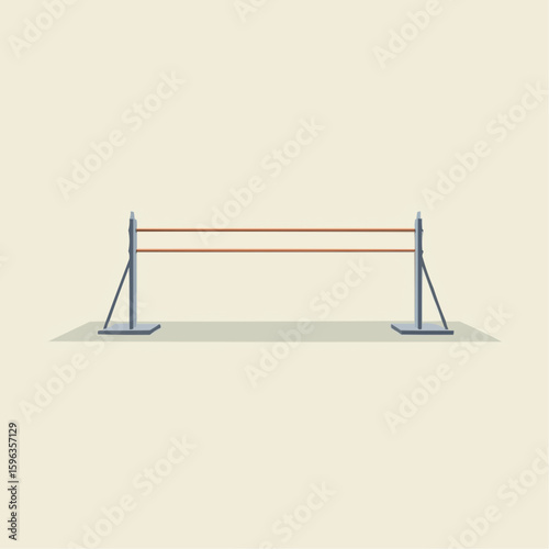 Minimalist sports  pole vault crossbar equipment with a simple horizontal barrier design  