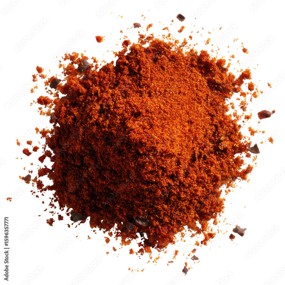 Spice Mountain: A vibrant mound of fiery red chili powder, its texture and flavor promise culinary adventure and heat. Spice Mountain: A vibrant mound of fiery red chili powder, its texture and flavor promise culinary adventure and heat.