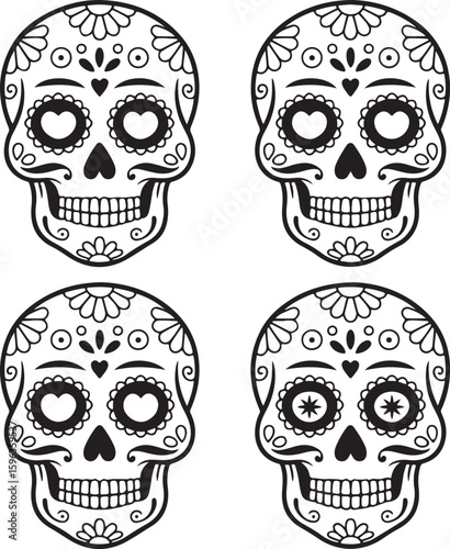 Ornate Sugar Skull Vector Art

Decorative Día de los Muertos Skull Design

Colorful Calavera Skull Illustration

Floral Sugar Skull Silhouette

Traditional Mexican Skull Festival Graphic