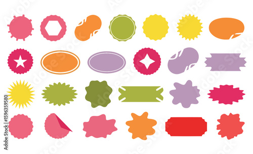 Set of abstract creative shapes with circles elements minimal trendy style, Random blob shapes icon set, Colorful organic shapes Isolated on white background