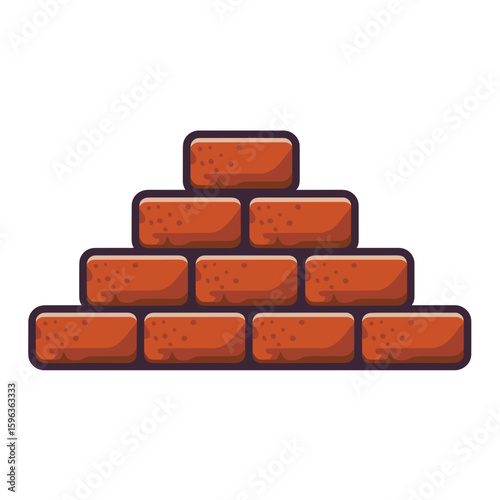 Vector icon sheet of stacked bricks – Ideal for construction visuals, material suppliers, or architecture templates