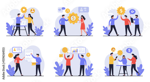 Teamwork and Collaboration: Business People Working Together.